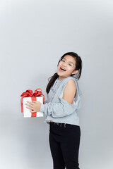 picture of beautiful girl with gift box