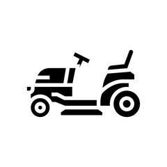 tractor lawn mower glyph icon vector. tractor lawn mower sign. isolated contour symbol black illustration