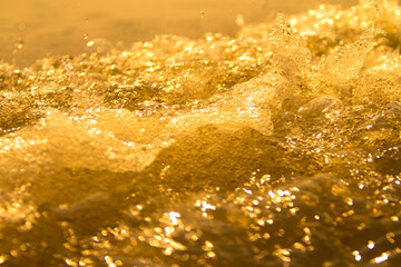 The scattering of water makes a foam