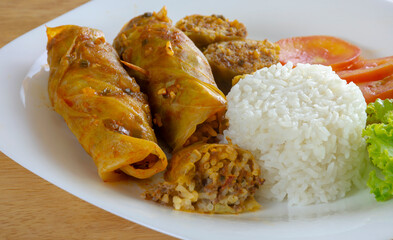 cabbage rolls, Arabic food.