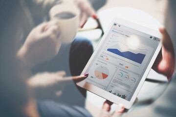 Corporate businesspeople working on marketing plan