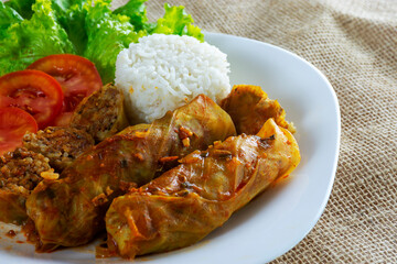 cabbage rolls, Arabic food.