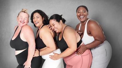Body positivity diverse women sportswear outfit apparel