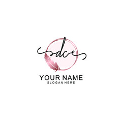 Initial DC Handwriting, Wedding Monogram Logo Design, Modern Minimalistic and Floral templates for Invitation cards