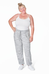 White and gray sportswear plus size apparel women's fashion