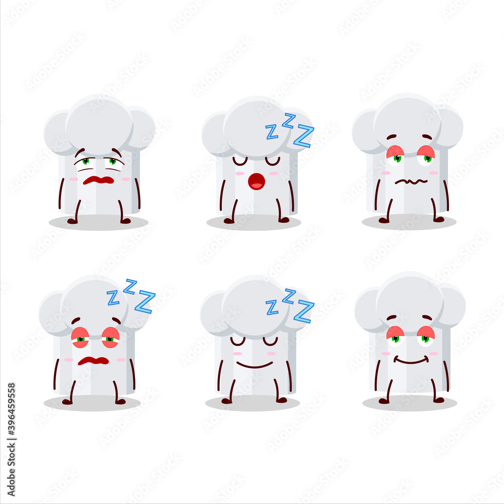 Canvas Prints cartoon character of chef hat with sleepy expression