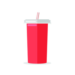 Cup of cola vector illustration side view. Cola in glass vector. Good for icon or sticker.
