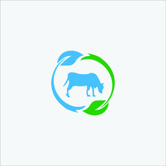 logo cow icon templet vector