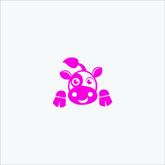 logo cow icon templet vector