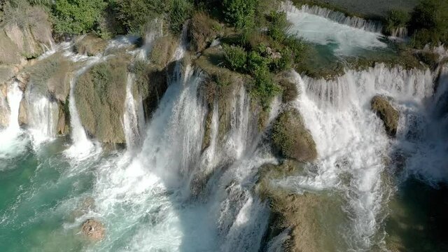 Krka National Park droneshot waterfalls