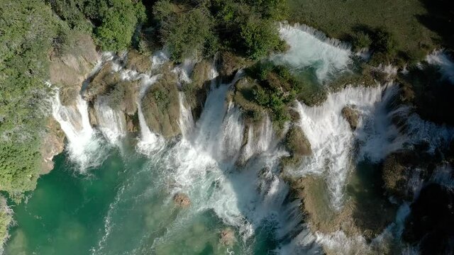 Krka National Park waterfalls droneshot