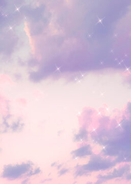 Sparkle Cloud Pastel Purple Background Image