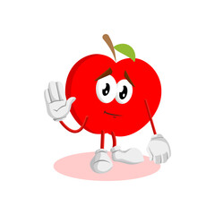 Apple logo mascot vector with emoticon pose and expression style