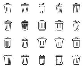 Trash bin icon set