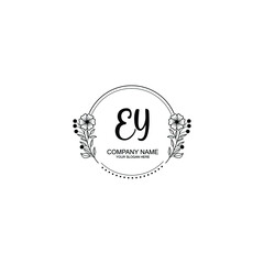 Initial EY Handwriting, Wedding Monogram Logo Design, Modern Minimalistic and Floral templates for Invitation cards