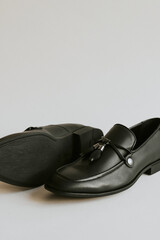 Black leather tassel shoes men&#39;s formal wear