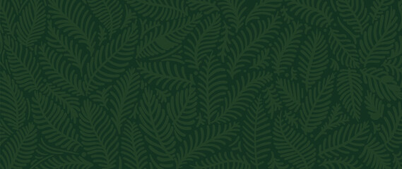 Luxury Nature green background vector. Floral pattern, Golden split-leaf Philodendron plant with monstera plant line arts, Vector illustration. © TWINS DESIGN STUDIO