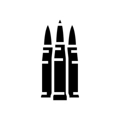 armor piercing bullets glyph icon vector. armor piercing bullets sign. isolated contour symbol black illustration