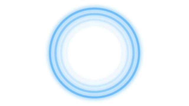 Glowing blue circle, shines and fades. Circle Loading icon loop out animation with wihite background.