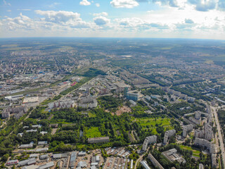 View from a height of 500 m to the city of Kirov (Russia)