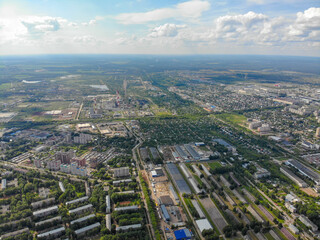 Fototapeta na wymiar View from a height of 500 m to the city of Kirov (Russia)
