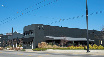 Charcoal Gray Urban Establishment Building
