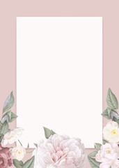 Fototapeta na wymiar Blank elegant floral frame design
