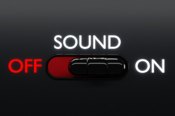 3d illustration of on and off toggle switch buttons with 1 and 2 lettering,  start  inscription ...