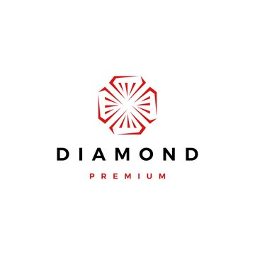 Red Diamond Logo Vector Icon Illustration