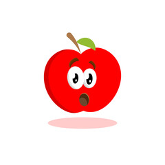 Apple logo mascot vector with emoticon pose and expression style