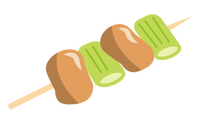 シンプルな焼き鳥のイラスト/白背景
