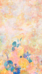 Obraz na płótnie Canvas Peach floral wall textured background