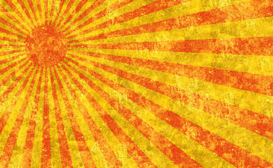 赤と金の放射線。太陽。古い紙の素材。
Red and gold radiation. Sun. Old paper material.