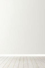 White blank concrete wall mockup with a wooden floor