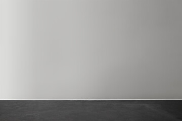 Gray blank concrete wall mockup with a wooden floor