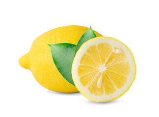 lemon fruit an isolated on white background Clipping Path