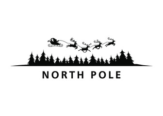 North Pole Vector Silhouette Landscape Graphic