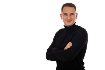 Fototapeta premium Young businessman on isolated