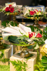 a beautiful decoration of a wedding dowry