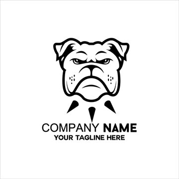 animal head bulldog logo vector