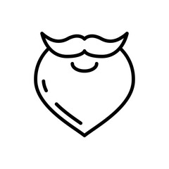 santa beard mustache icon design vector template