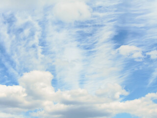 White clouds  in a blue sky