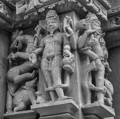 Sculptures from Khajuraho Temples in Madhya Pradesh India