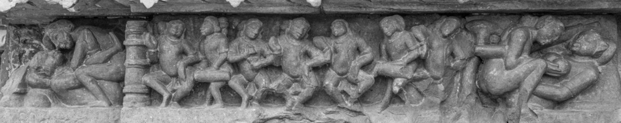 Sculptures from Khajuraho Temples in Madhya Pradesh India