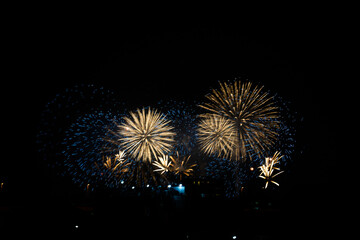 fireworks with bokeh