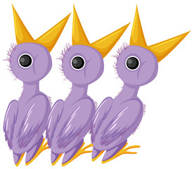 Purple chick cartoon character