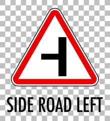 Red traffic sign on transparent background