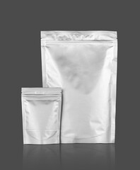 Aluminum foil zipper pouch for food product packaging design mock-up
