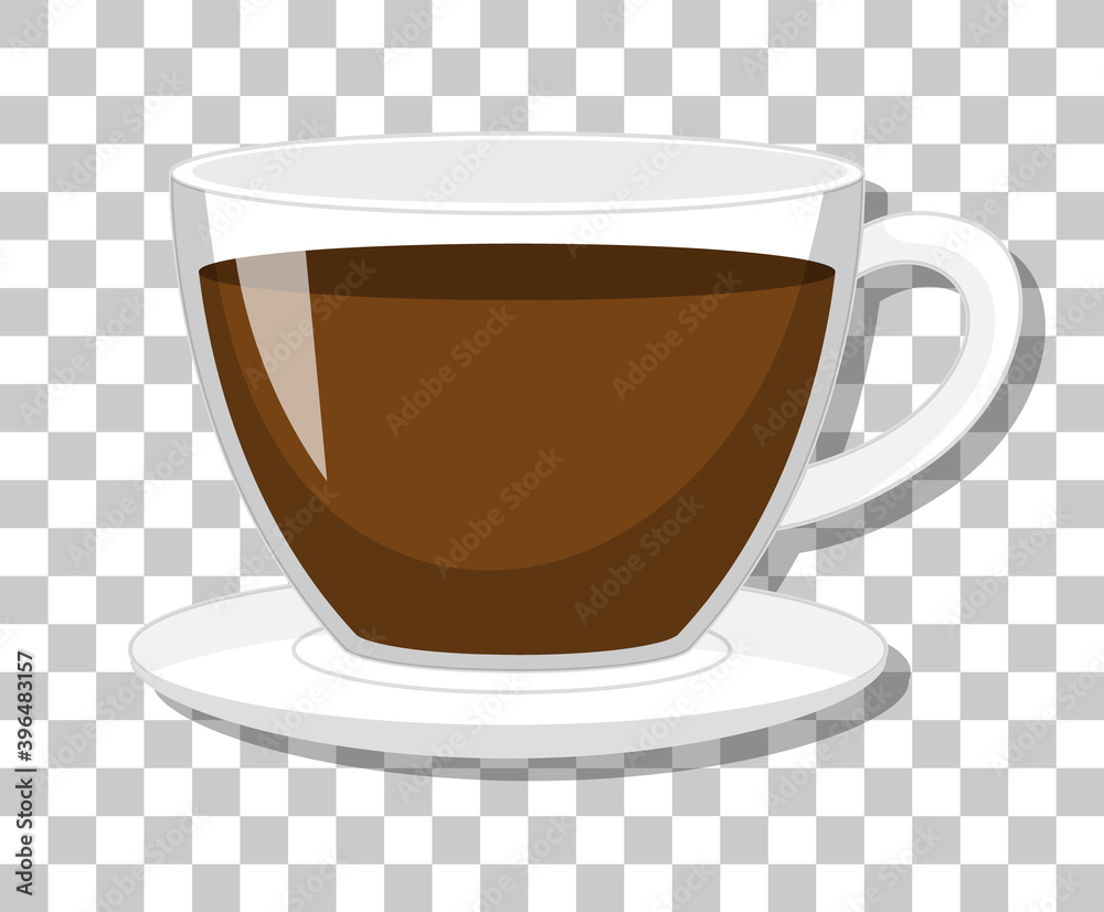 Wall mural A cup of coffee isolated on transparent background