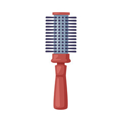 Hair Brush Hairdresser Tool, Barber Supplies for Styling Cartoon Style Vector Illustration